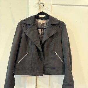 Philosophy black suede jacket, silver detail